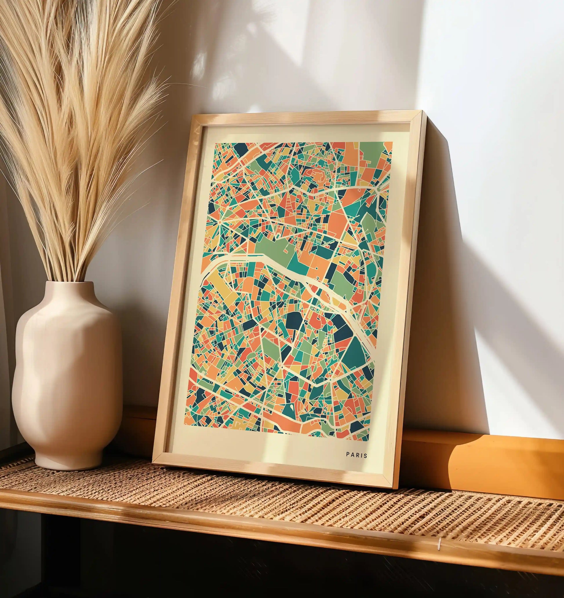 Paris Stadtkarte Poster – Polychroma Modern Art Print