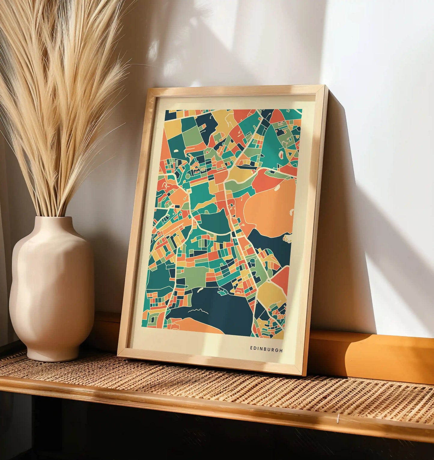 Edinburgh Stadtkarte Poster – Polychroma Modern Art Print