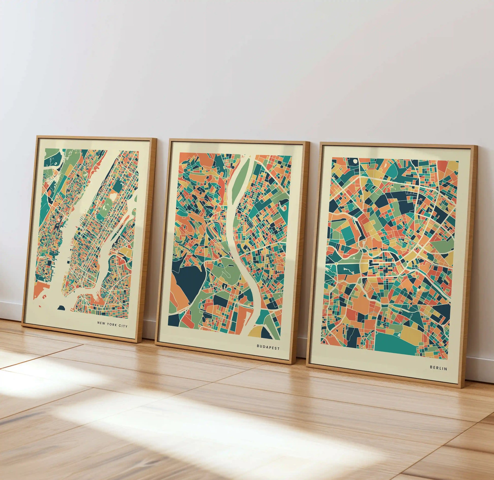 Budapest Stadtkarte Poster – Polychroma Modern Art Print