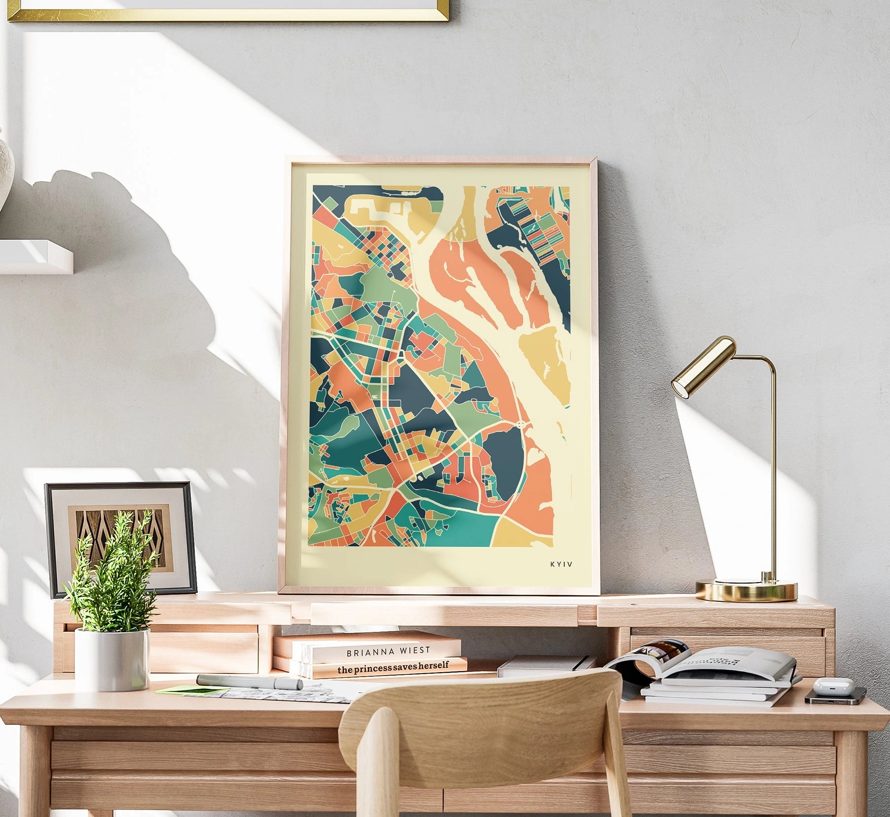 Kyiv Stadtkarte Poster – Polychroma Modern Art Print