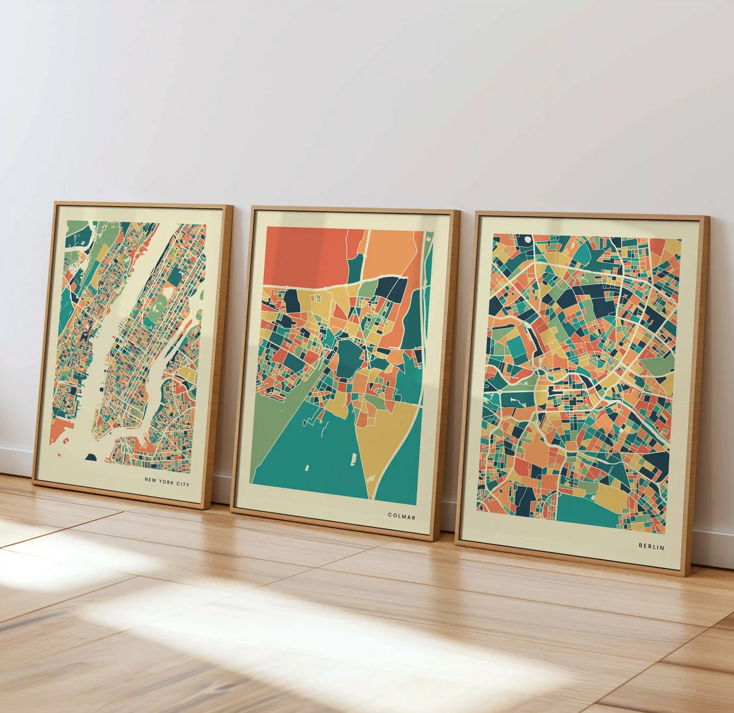 Colmar Stadtkarte Poster – Polychroma Modern Art Print