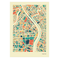 Tokyo Stadtkarte Poster - Polychroma Stadtplan Modern Art Print Stadtkarte Poster – Polychroma Modern Art Print