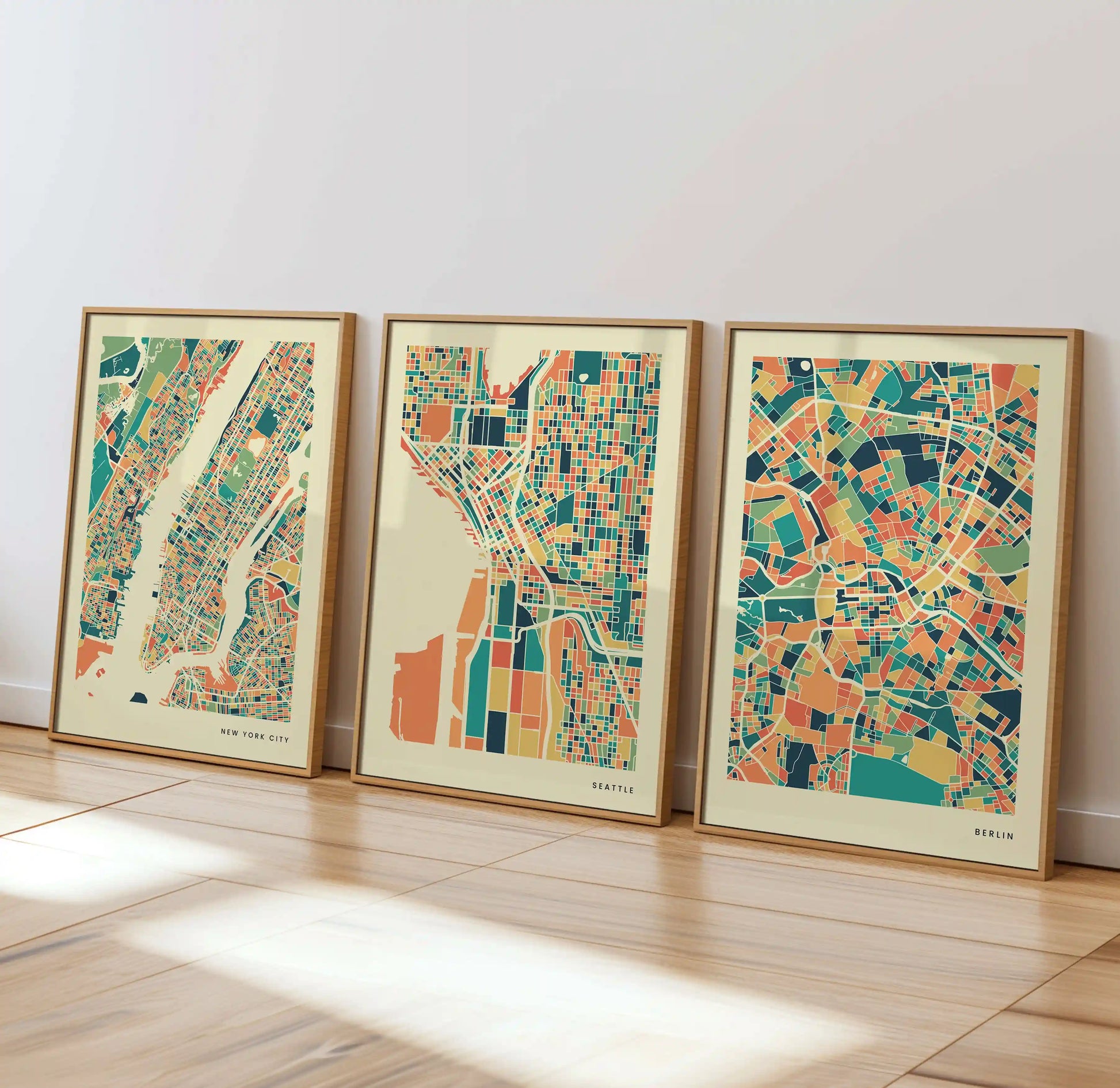 Seattle Stadtkarte Poster – Polychroma Modern Art Print