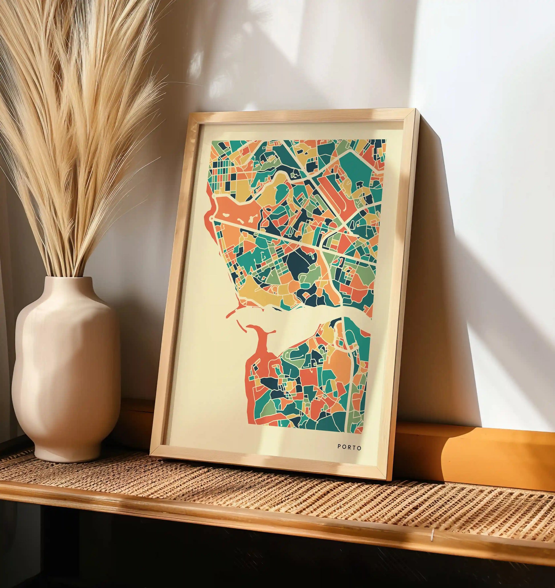 Porto Stadtkarte Poster – Polychroma Modern Art Print