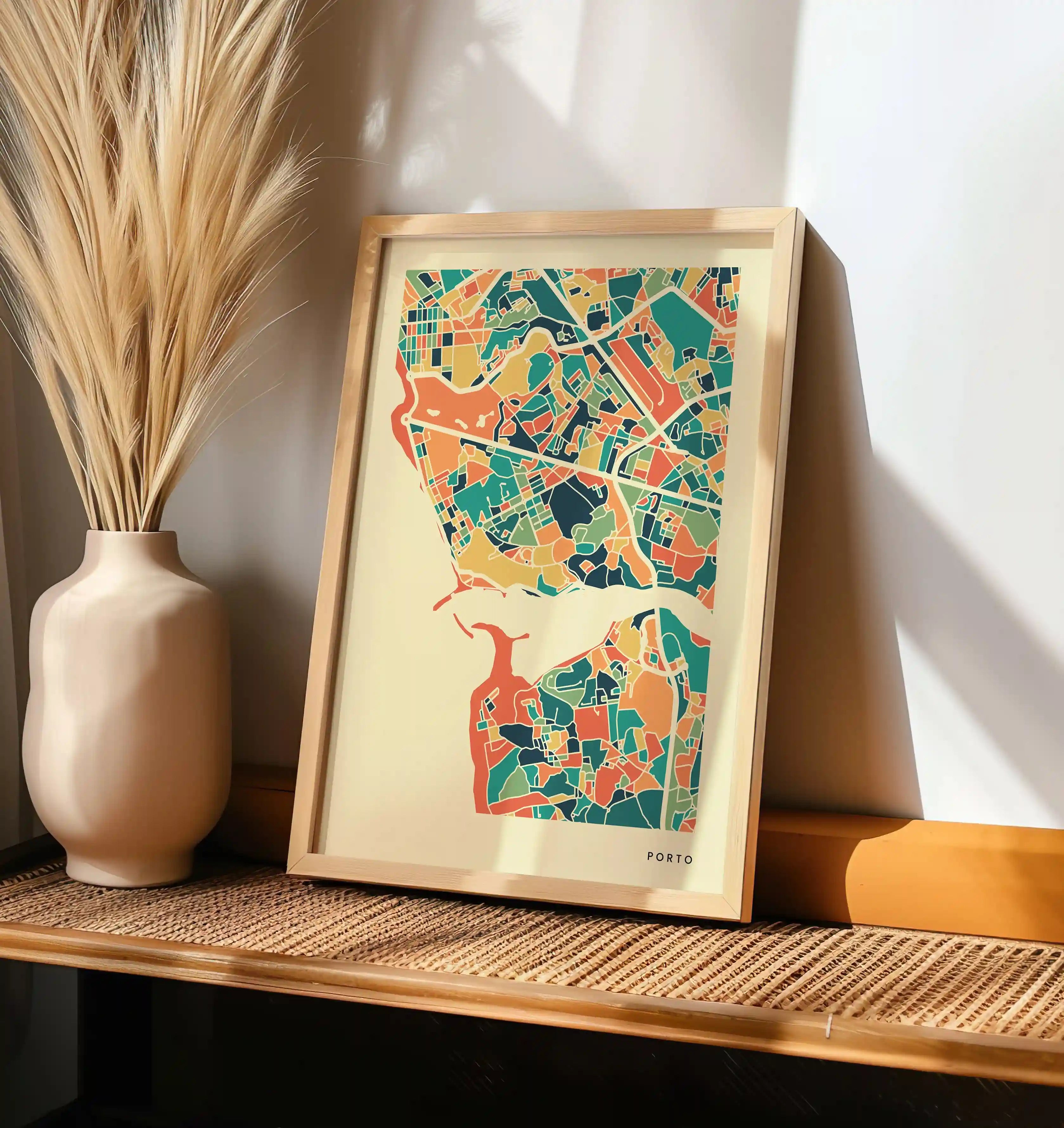 Porto Stadtkarte Poster – Polychroma Modern Art Print