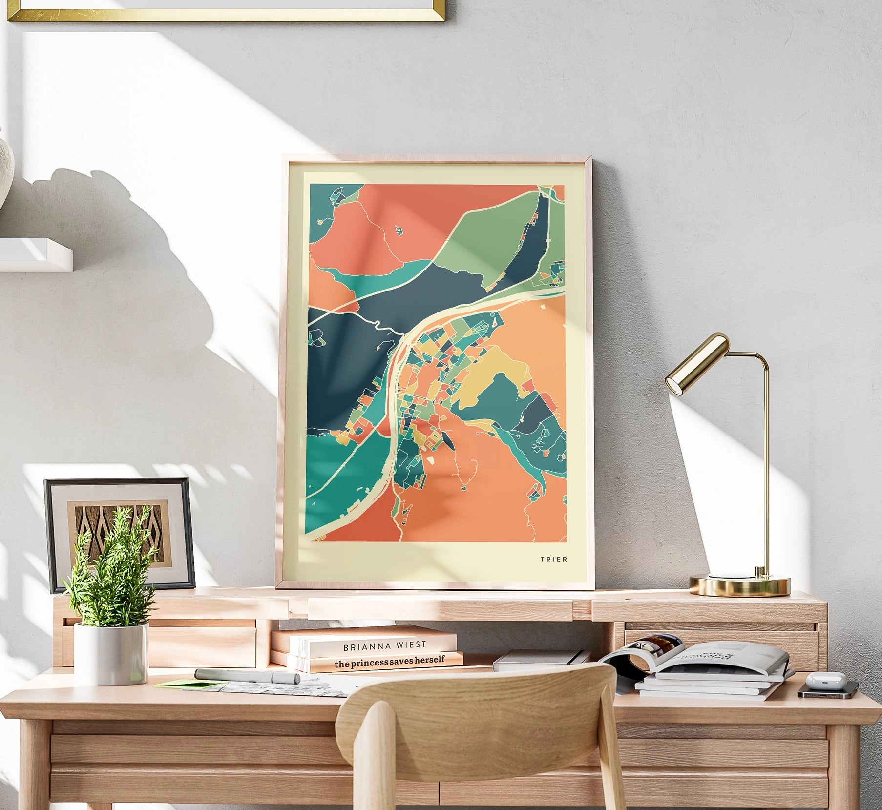 Trier Stadtkarte Poster – Polychroma Modern Art Print