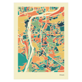 Prag Stadtkarte Poster – Polychroma Modern Art Print