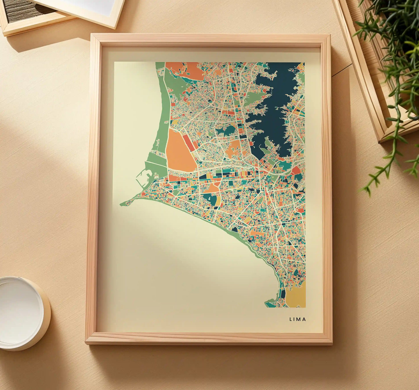 Lima Stadtkarte Poster – Polychroma Modern Art Print