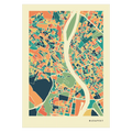 Budapest Stadtkarte Poster – Polychroma Modern Art Print