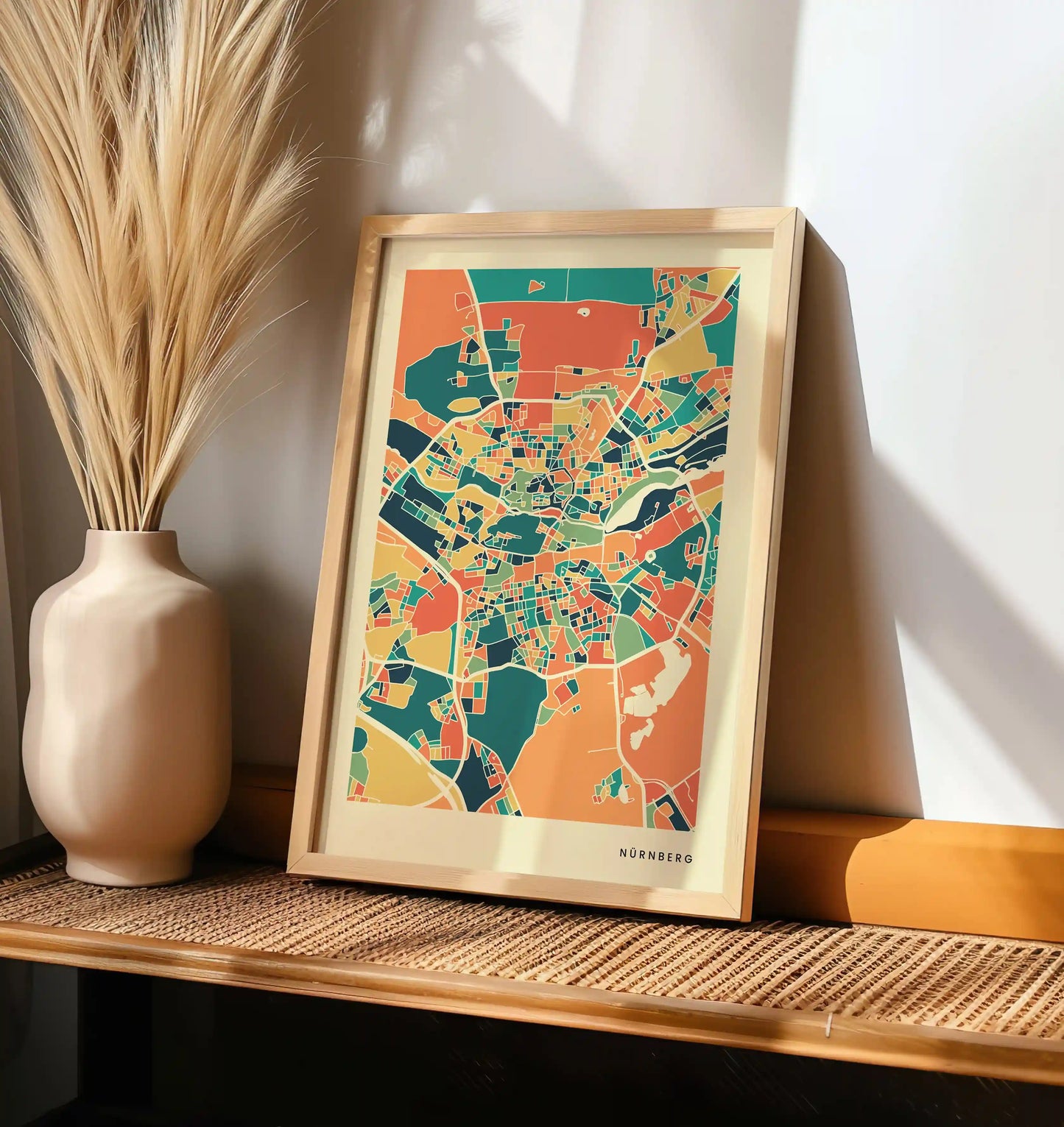 Nürnberg Stadtkarte Poster – Polychroma Modern Art Print