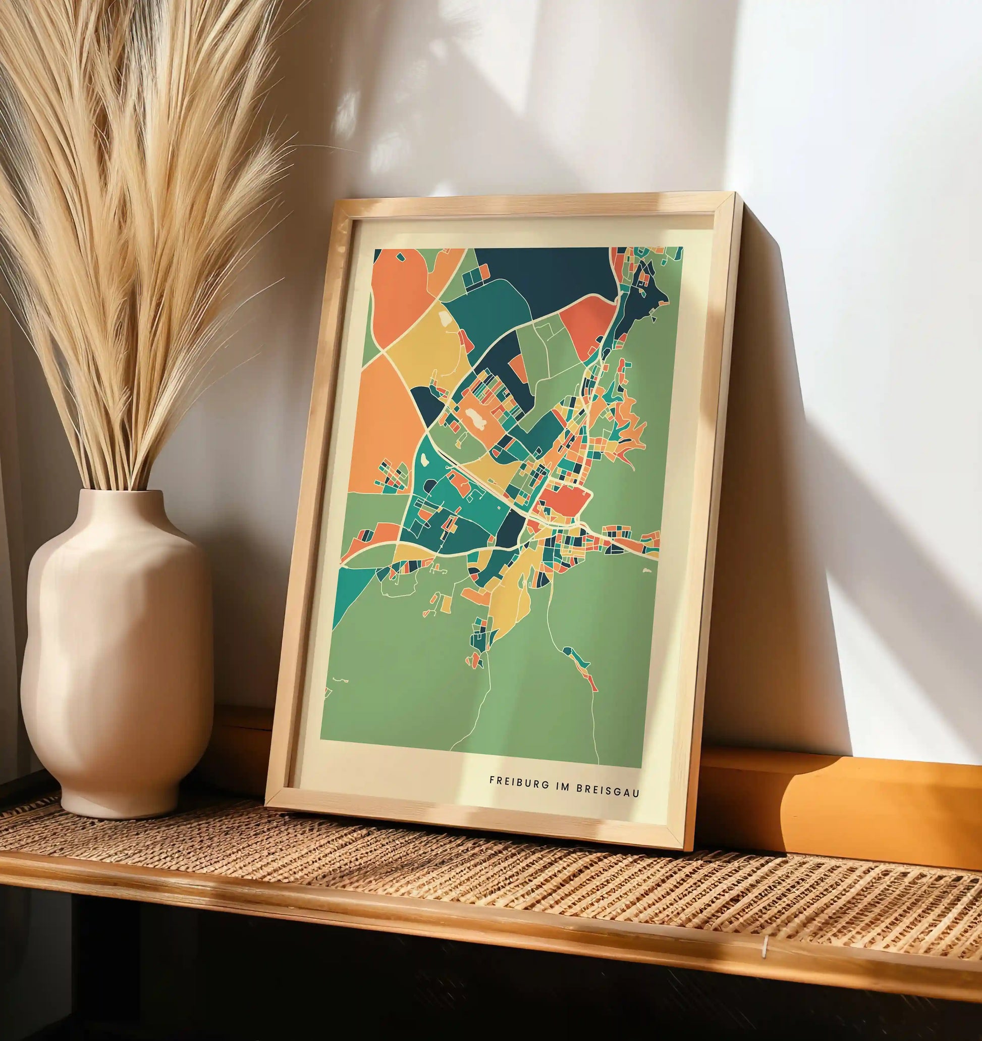 Freiburg im Breisgau Stadtkarte Poster – Polychroma Modern Art Print