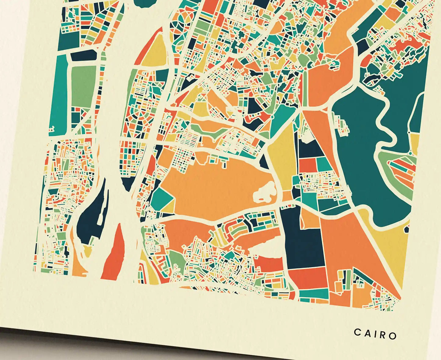 Cairo Stadtkarte Poster – Polychroma Modern Art Print