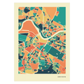 Dresden Stadtkarte Poster – Polychroma Modern Art Print