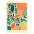 Karlsruhe Stadtkarte Poster – Polychroma Modern Art Print