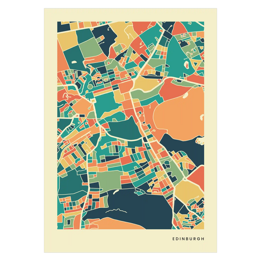 Edinburgh Stadtkarte Poster – Polychroma Modern Art Print