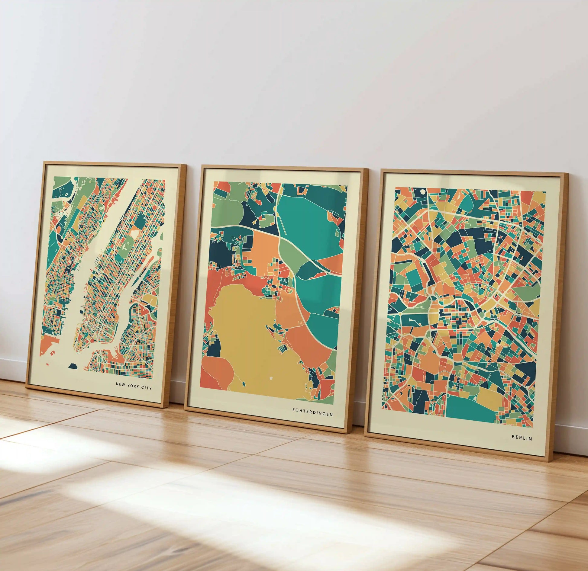 Echterdingen Stadtkarte Poster – Polychroma Modern Art Print