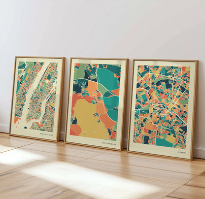 Echterdingen Stadtkarte Poster – Polychroma Modern Art Print