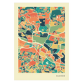 Glasgow Stadtkarte Poster – Polychroma Modern Art Print