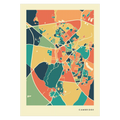 Cambridge Stadtkarte Poster – Polychroma Modern Art Print