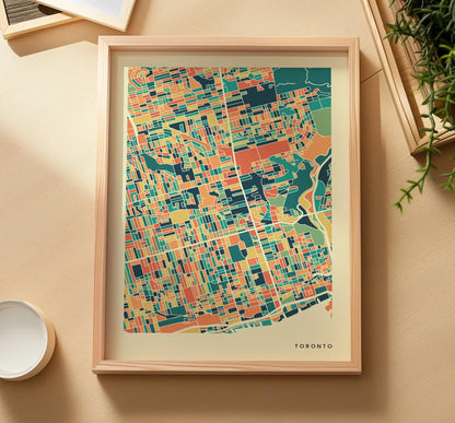 Toronto Stadtkarte Poster – Polychroma Modern Art Print