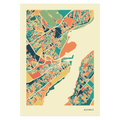 Quebec Stadtkarte Poster – Polychroma Modern Art Print