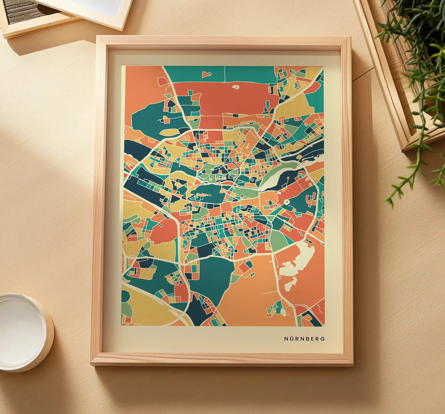 Nürnberg Stadtkarte Poster – Polychroma Modern Art Print