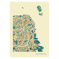 San Francisco Stadtkarte Poster – Polychroma Modern Art Print
