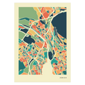 Zürich Stadtkarte Poster – Polychroma Modern Art Print