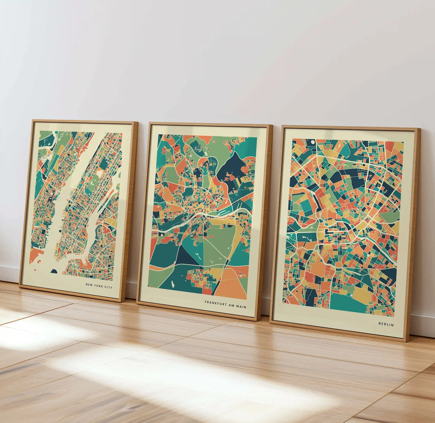 Frankfurt am main Stadtkarte Poster – Polychroma Modern Art Print