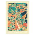 Hannover Stadtkarte Poster – Polychroma Modern Art Print