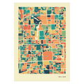 Beijing Stadtkarte Poster – Polychroma Modern Art Print