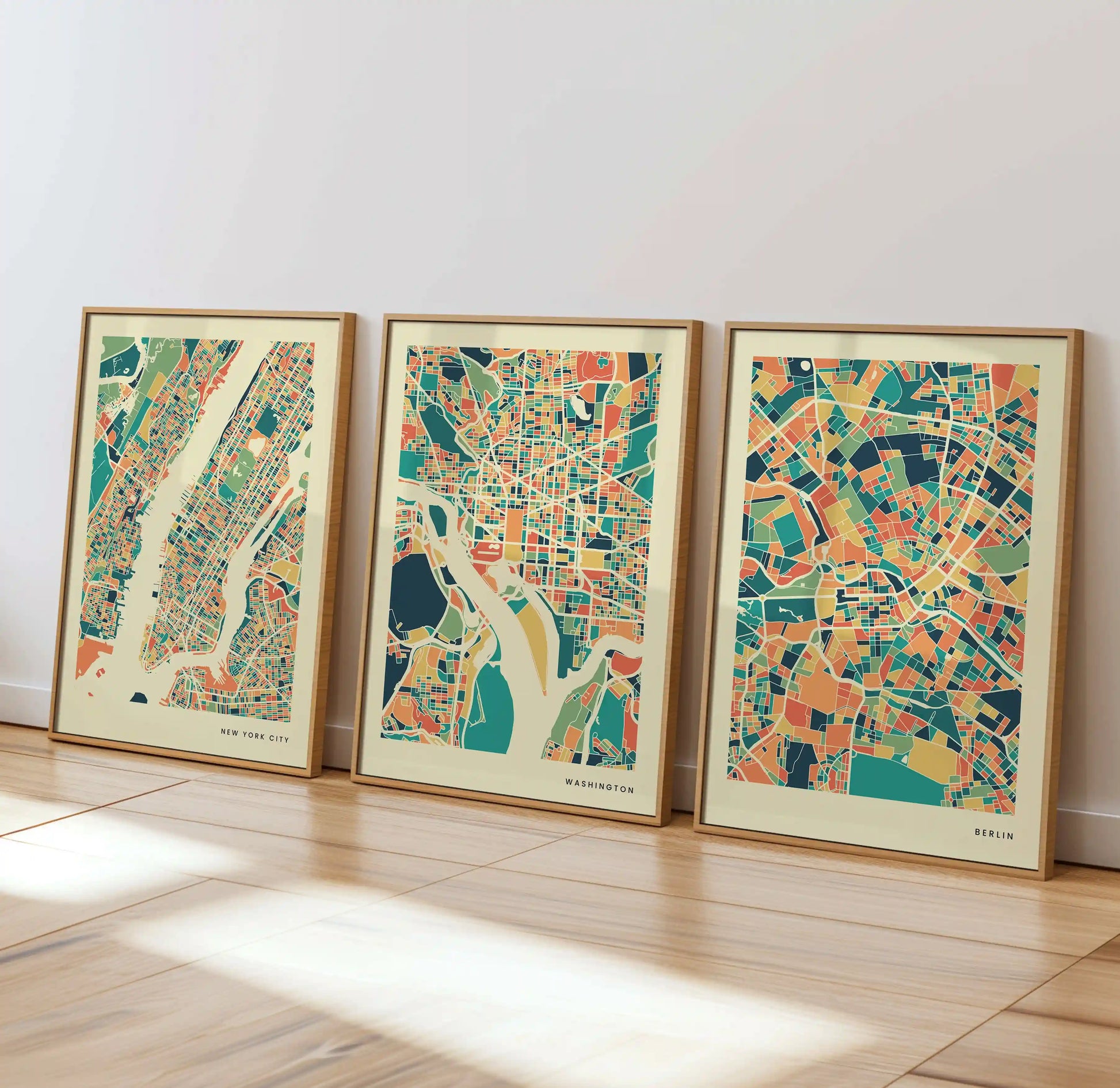 Washington Stadtkarte Poster – Polychroma Modern Art Print