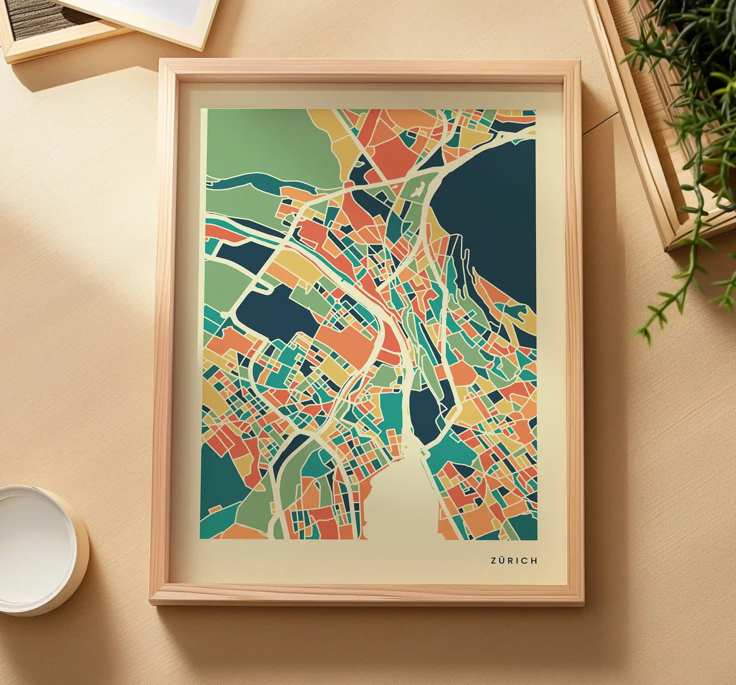 Zürich Stadtkarte Poster – Polychroma Modern Art Print