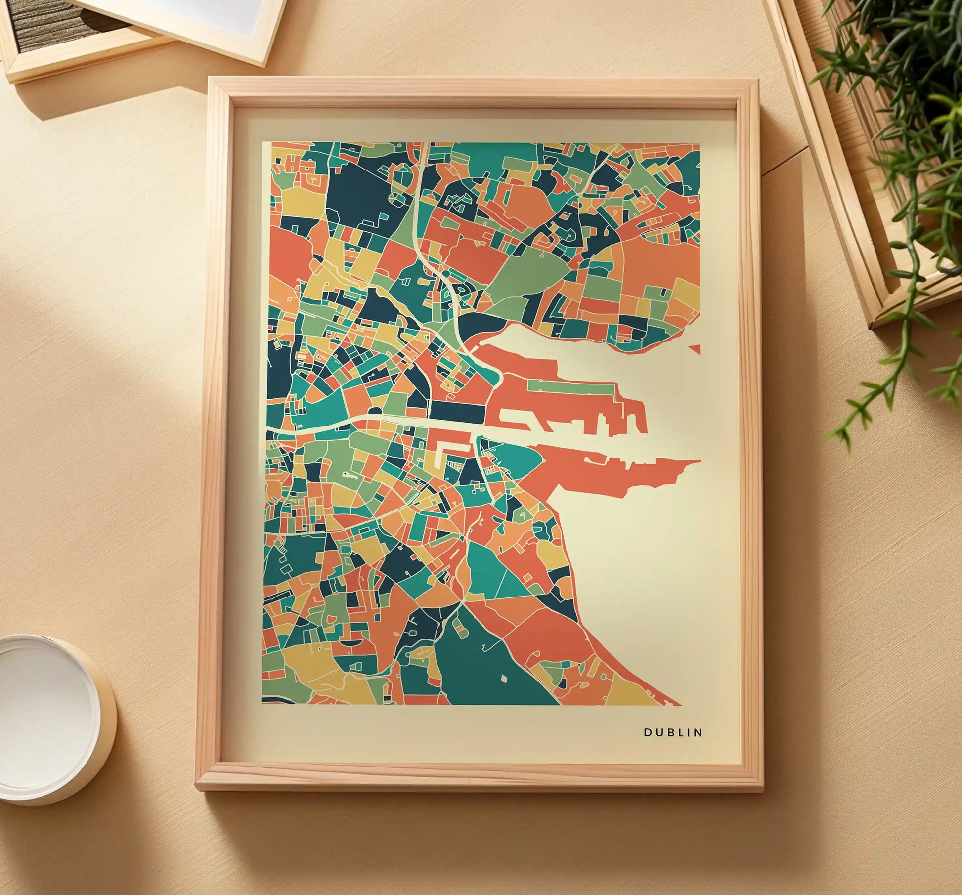 Dublin Stadtkarte Poster – Polychroma Modern Art Print