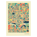 Oklahoma Stadtkarte Poster – Polychroma Modern Art Print