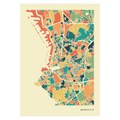 Marseille Stadtkarte Poster – Polychroma Modern Art Print