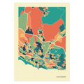 Lausanne Stadtkarte Poster – Polychroma Modern Art Print