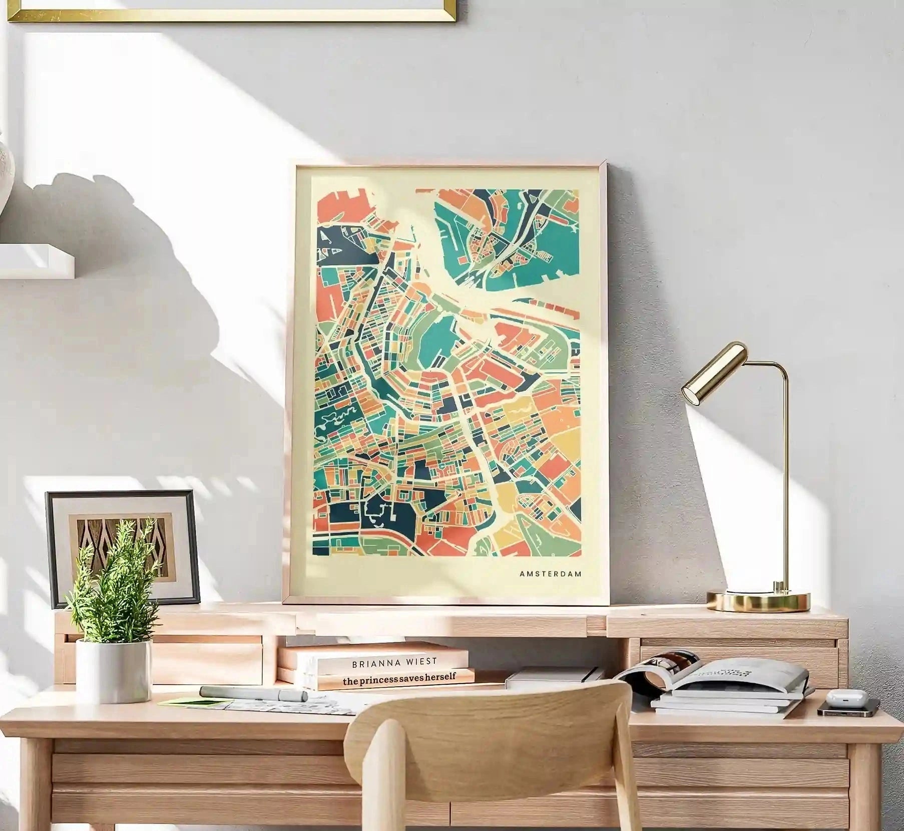 Amsterdam Stadtkarte Poster – Polychroma Modern Art Print