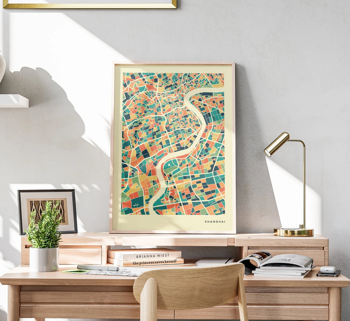Shanghai Stadtkarte Poster – Polychroma Modern Art Print