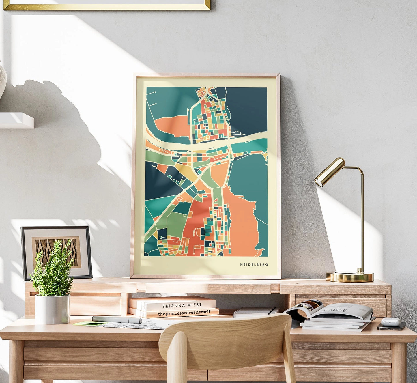 Heidelberg Stadtkarte Poster – Polychroma Modern Art Print