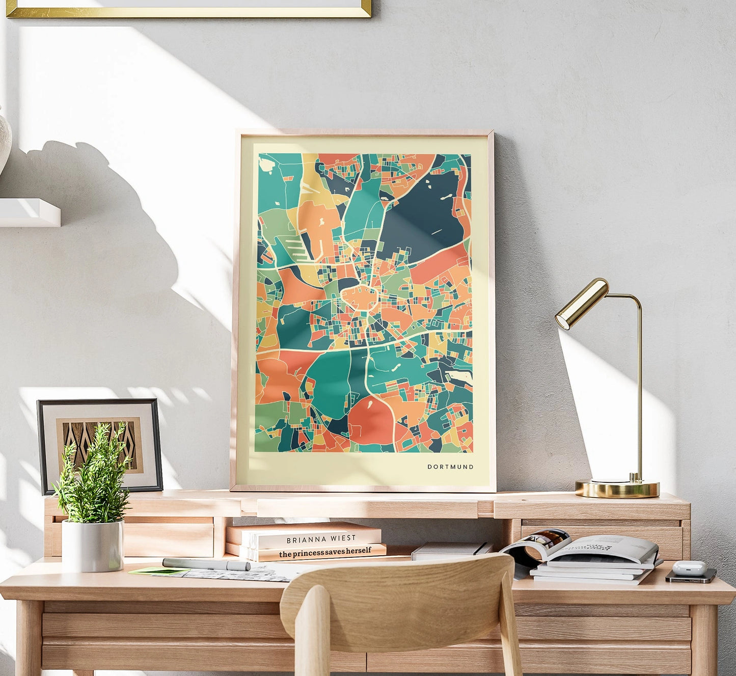 Dortmund Stadtkarte Poster – Polychroma Modern Art Print