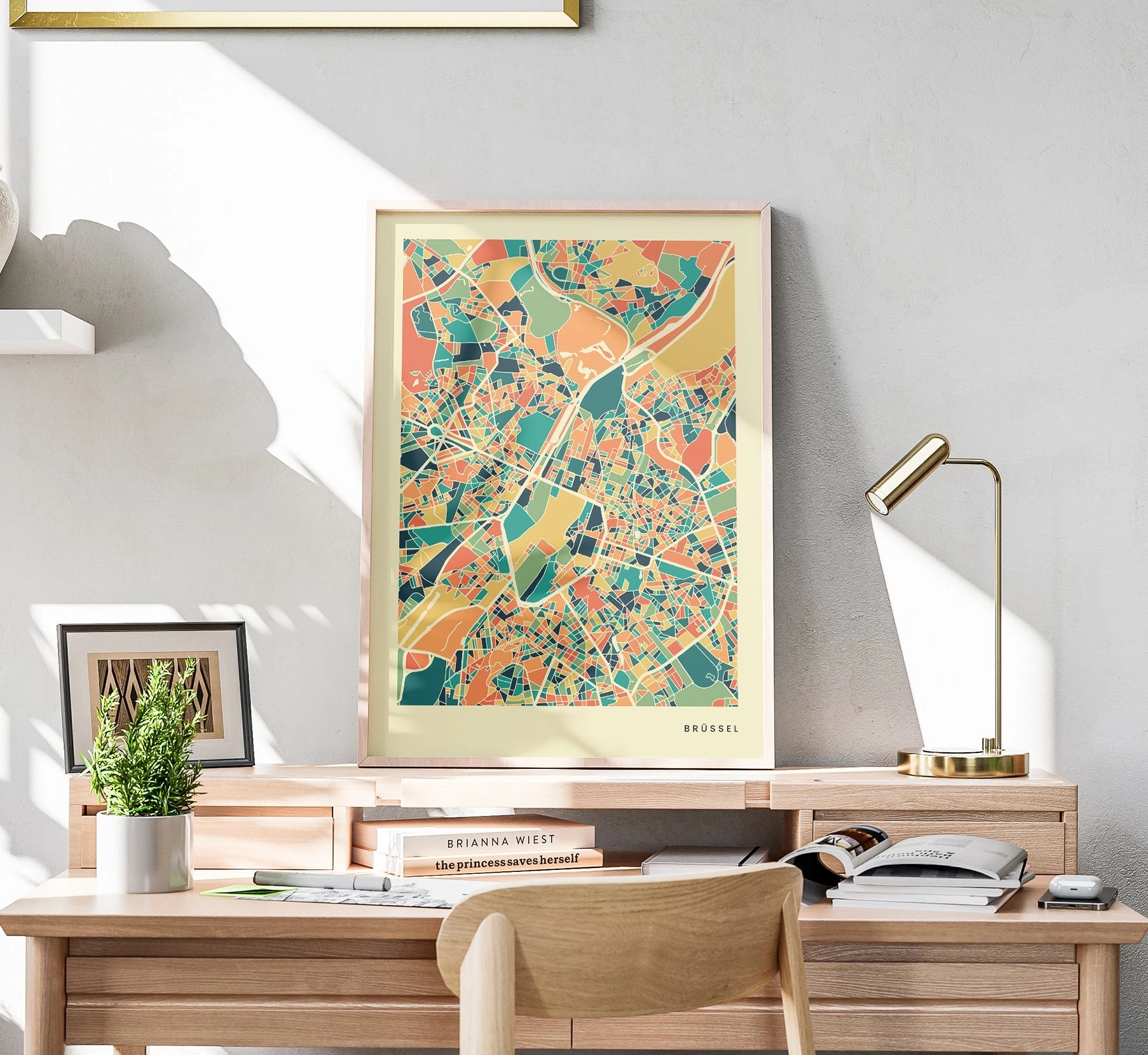 Brüssel Stadtkarte Poster – Polychroma Modern Art Print