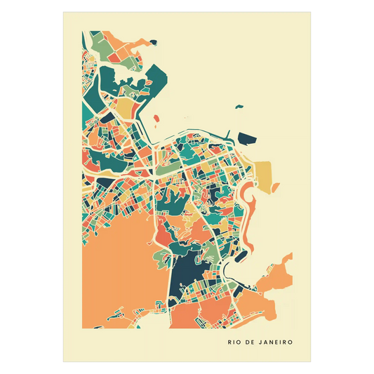 Rio De Janeiro Stadtkarte Poster – Polychroma Modern Art Print