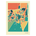 Colmar Stadtkarte Poster – Polychroma Modern Art Print
