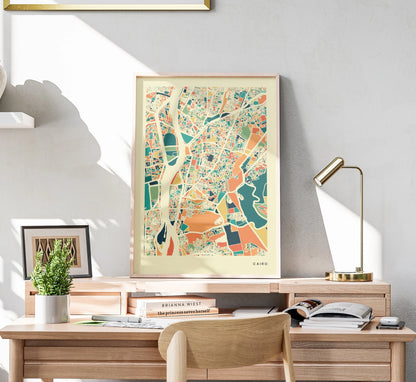Cairo Stadtkarte Poster – Polychroma Modern Art Print