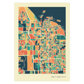 Salt Lake City Stadtkarte Poster – Polychroma Modern Art Print