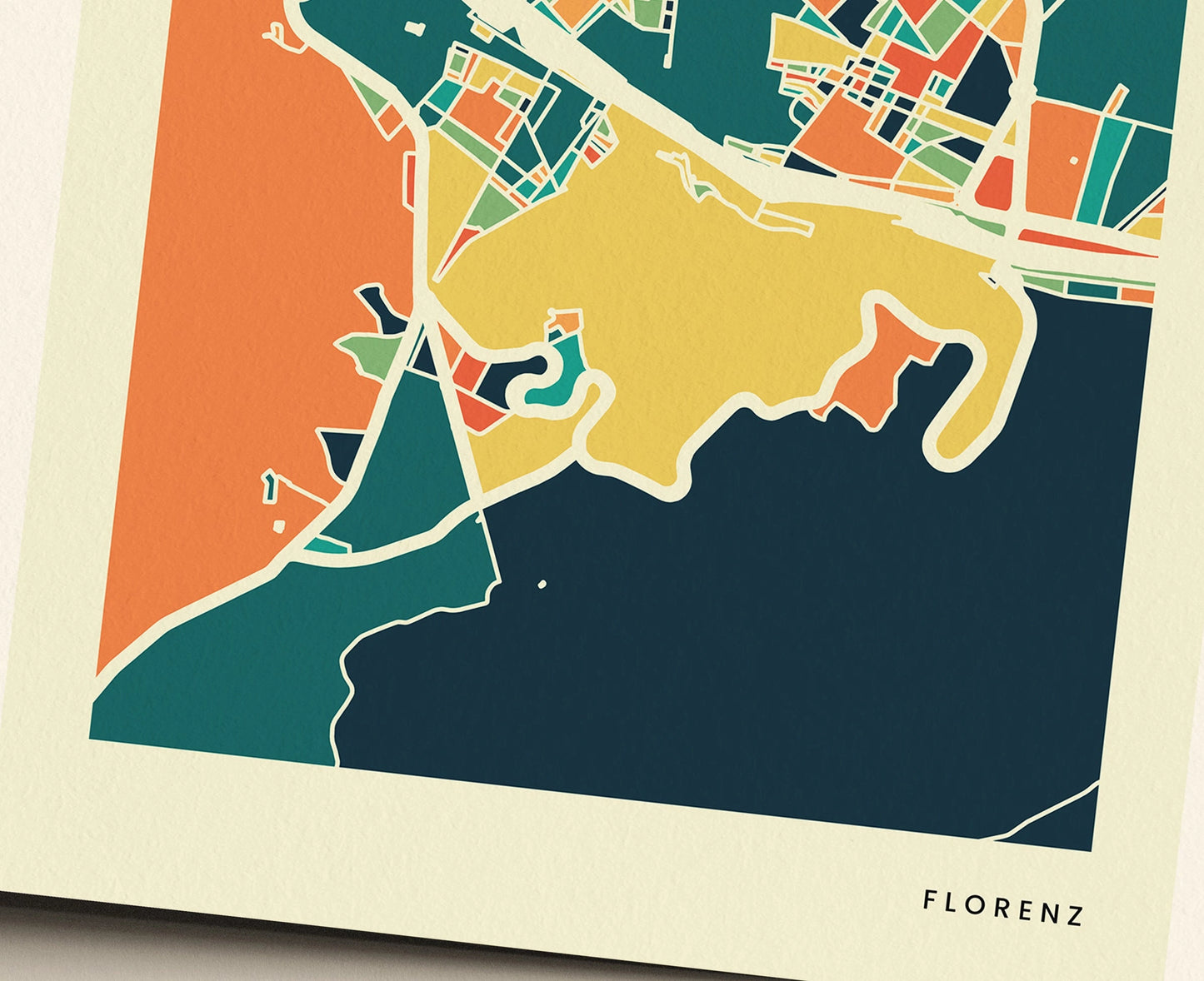 Florenz Stadtkarte Poster – Polychroma Modern Art Print