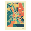 Erfurt Stadtkarte Poster – Polychroma Modern Art Print