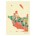 Reykjavik Stadtkarte Poster – Polychroma Modern Art Print