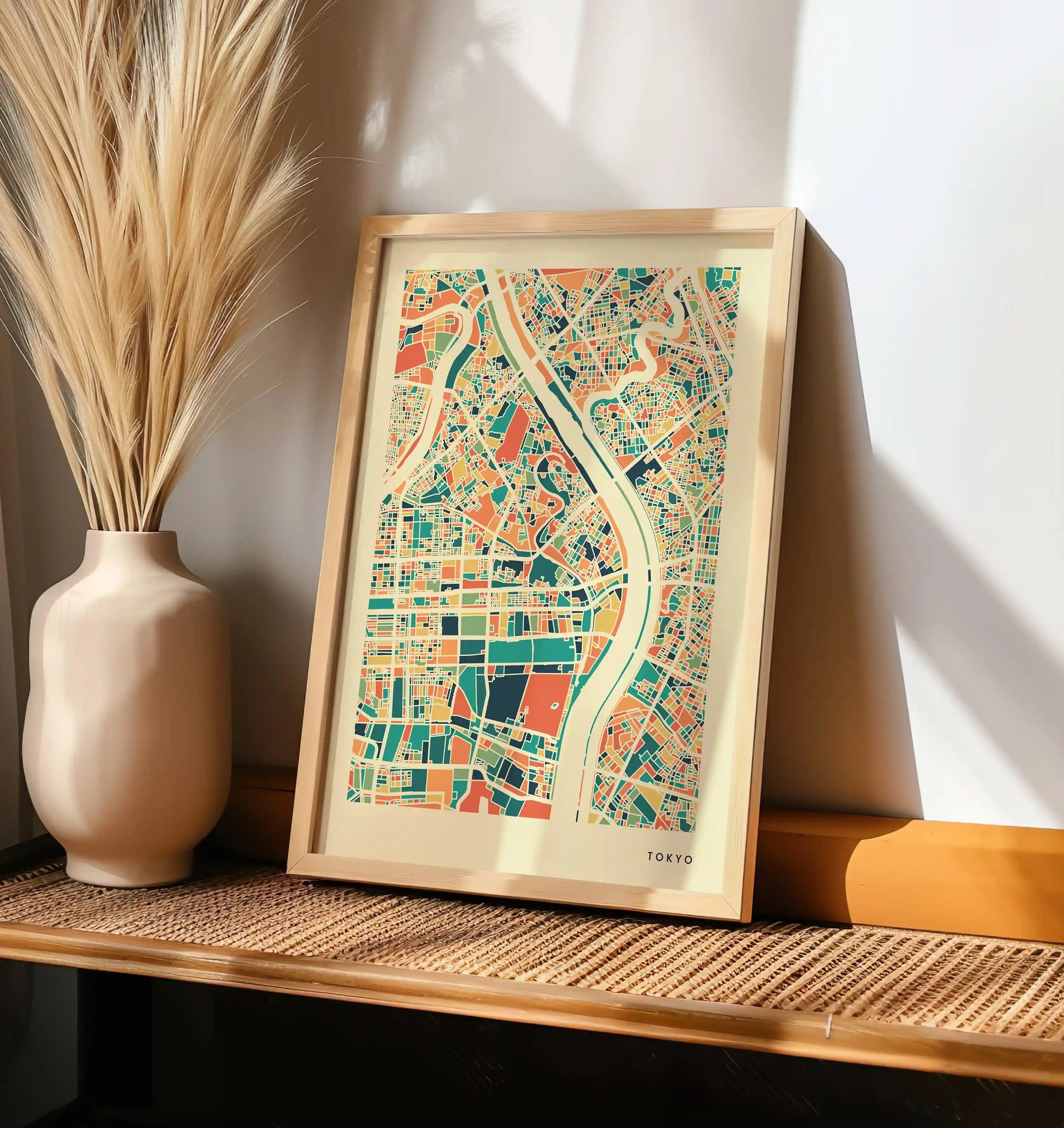 Tokyo Stadtkarte Poster - Polychroma Stadtplan Modern Art Print Stadtkarte Poster – Polychroma Modern Art Print